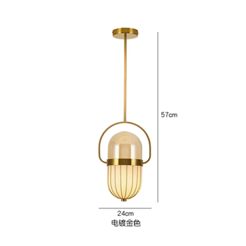 

Post-Modern Luxury Iron Art Glass Capsule Pendant Lights For Bar Living Room Bedroom Bedside Hanging Lamp Home Deco Led Fixtures