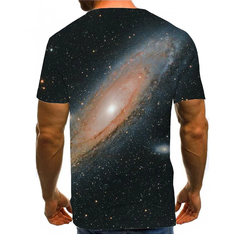 

Men Graphic T Shirts Round Neck 3D Print Short Sleeve Daily Tops Galaxy Tees