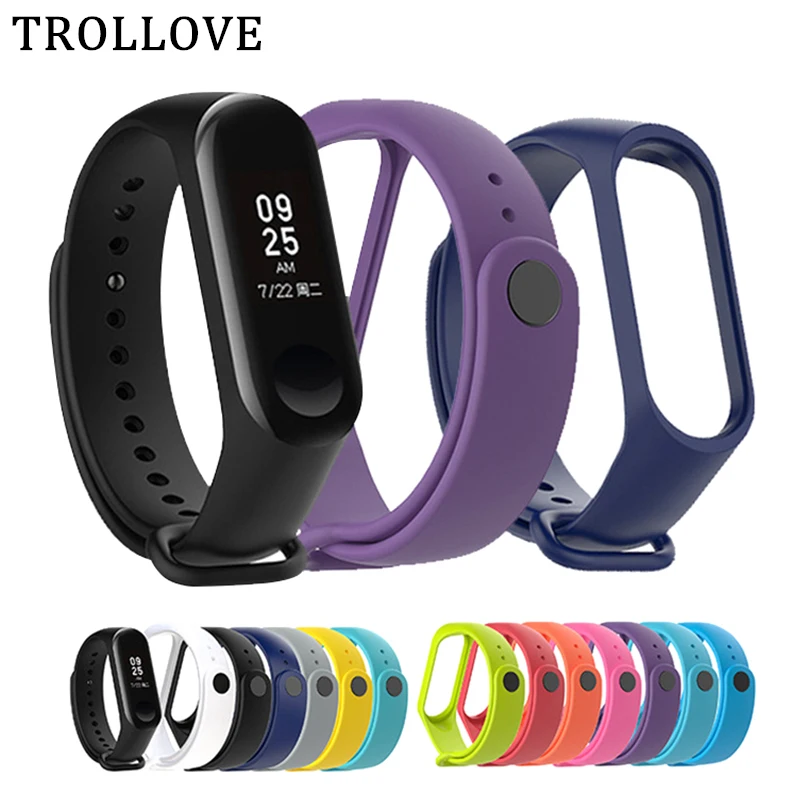 Ремешок силиконовый для xiaomi Mi Band 5 3 4 сменный Браслет наручных часов 2 аксессуары