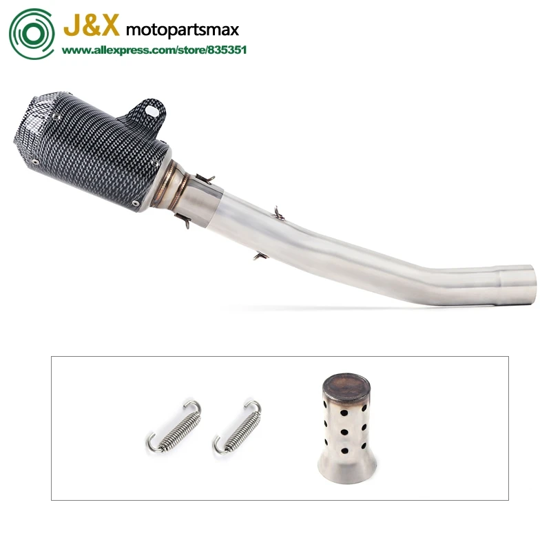 

Motorcycle Full Exhaust Escape System Modifid adapter Link middle bend pipe Slip-on for kawasaki Ninja ZX-6R ZX6R 2008-2014