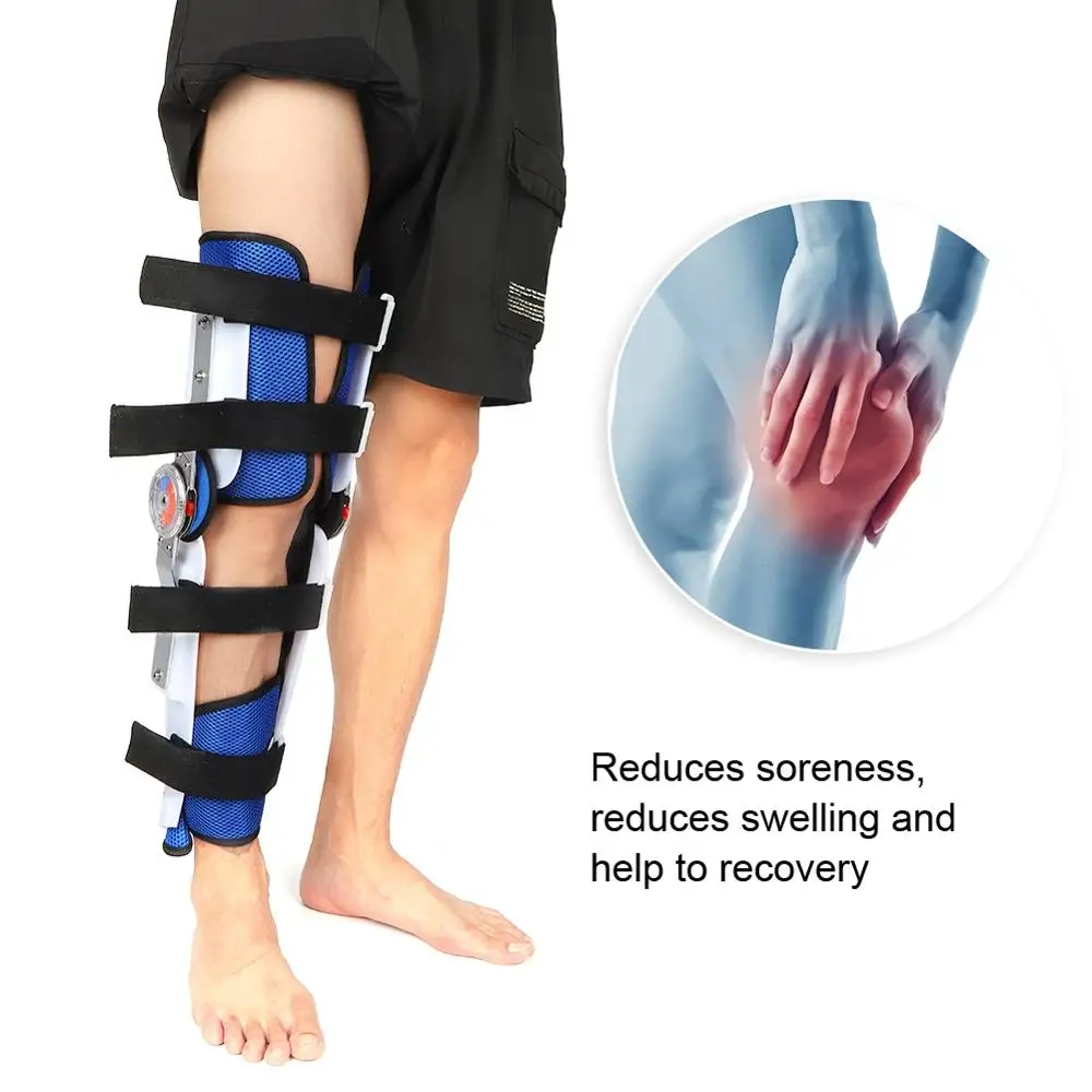 Medical Adjustable Knee Leg Joint Support Injury Splints Orthopedic Ligament Rehabilitation Foot Ankle Fractures Knee Pad Breath