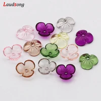 200pcs 10mm multicolor flower beads cap transparent acrylic bead caps for jewelry making diy jewellery findings accessories