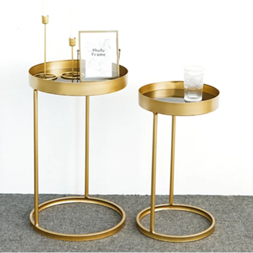 

FCH 2Pcs Side Table End Table Small Table Coffee Table Gold