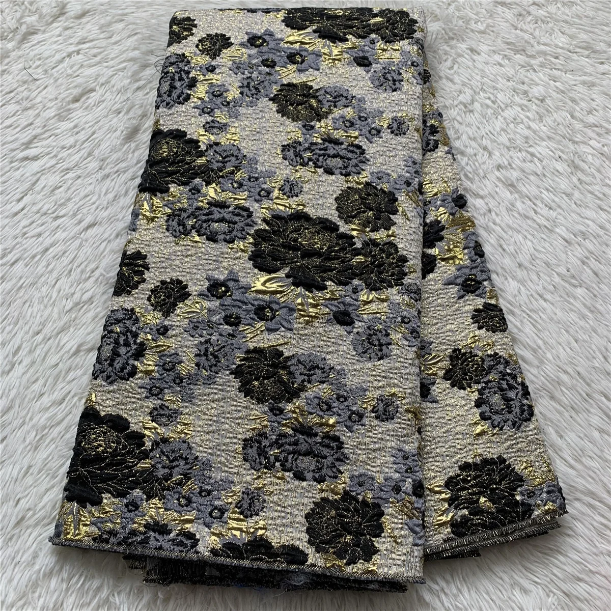 

Latest Floral Brocade Fabric Jacquard Lace Cloth Nigerian Damask Organza Mesh Material French Tulle Net Tissus For Sewing YXZ002