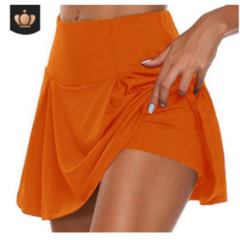 

Basic Style Summer Women solid color short skirt pant fake two-piece legging shorts safety lining simple sweet sexy small fresh