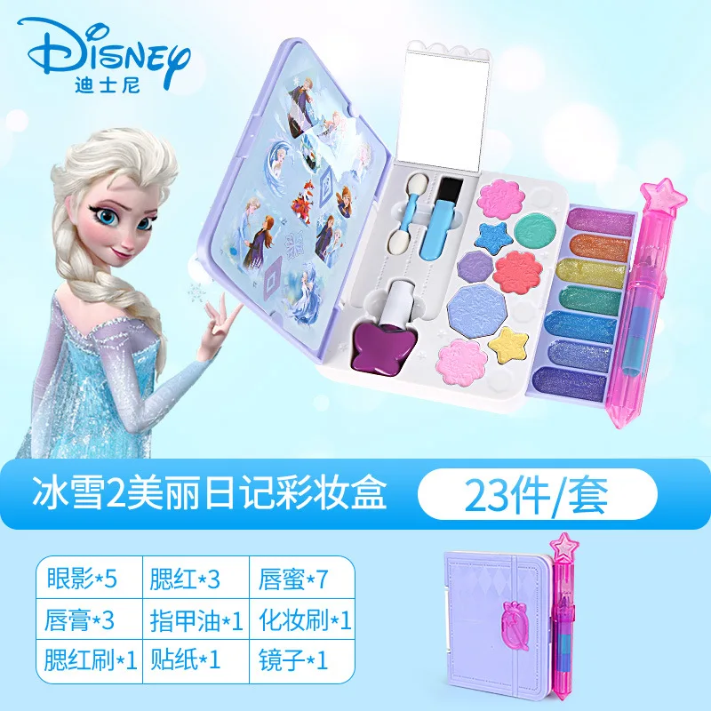 

Disney, принцесса для девочек, замороженный II, красивый дневник, коробка для макияжа, игрушка для маленькой девочки, сценическая игрушка для ма...