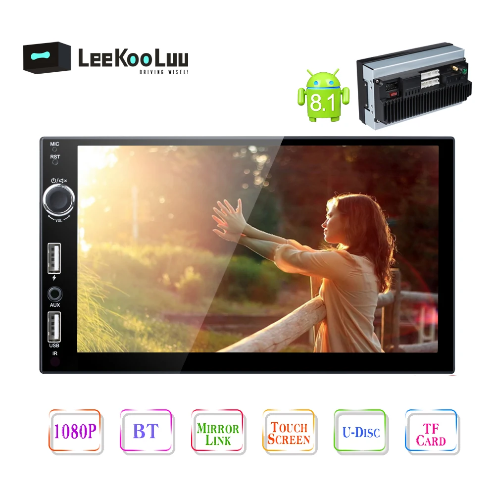 LeeKooLuu 2Din Andriod Радио стерео автомобильный мультимедийный плеер gps Wifi MirrorLink 7