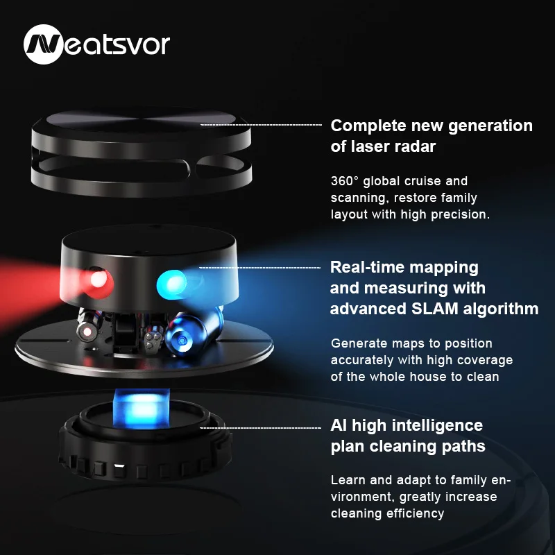 NEATSVOR X600 4000pa робот пылесос с лазерной навигацией виртуальная стена приложения