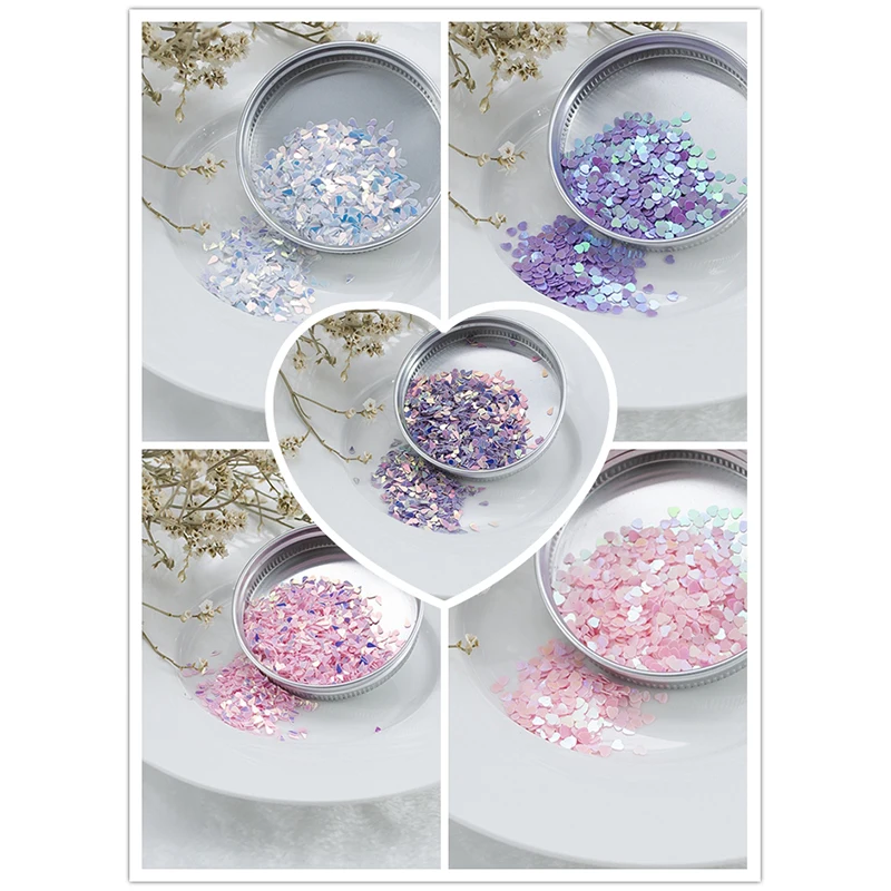 

10g/lot pvc Heart Drop Glitter Slices Filler For DIY Handmade UV Resin Craft Nail art Tips Kids Lizun DIY Accessories
