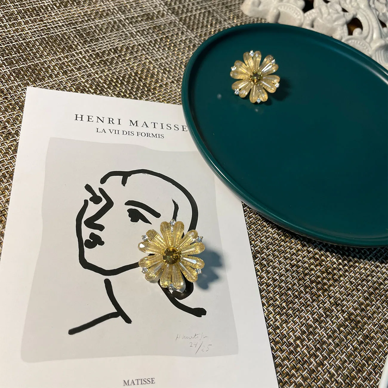 

Charms Daisy Crystal Women Stud Earrings 2021New Arrival Yellow Fairy Flower Super Shining Transparent 2021 Fashion Jewelry