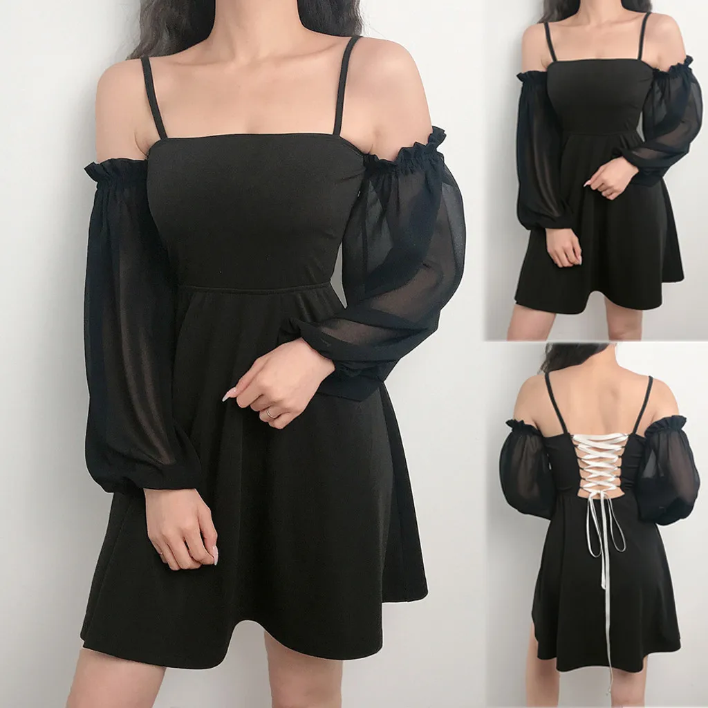 Новое черное сексуальное платье для женщин Весна и лето модное Сетчатое А