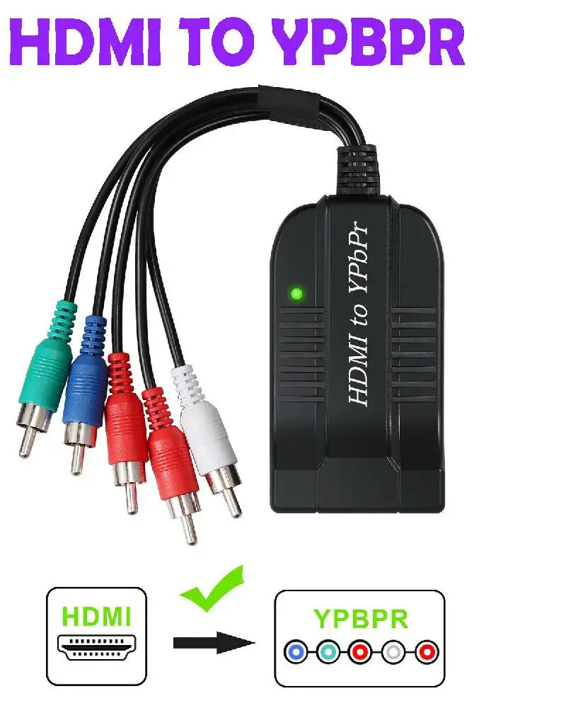 HDMI конвертер YPbPr к 1080P Компонентный видео мужской 5RCA преобразователь RGB адаптер с