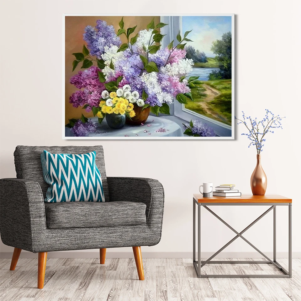 Diamond Art Painting Flower 5d Diy Embroidery Floral Mosaic Handmade Needlework Gift Home Decor Cross Stitch Kits | Дом и сад