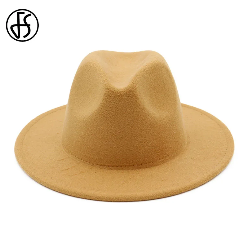 FS мужская фетровая шляпа в стиле джаз с широкими полями для женщин и мужчин