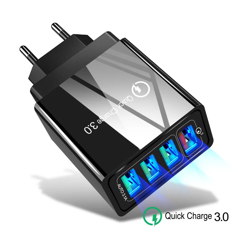 48 Вт быстрое зарядное устройство 3 0 USB для Samsung A50 A30 iPhone 7 8 Huawei P20 Tablet QC настенное США