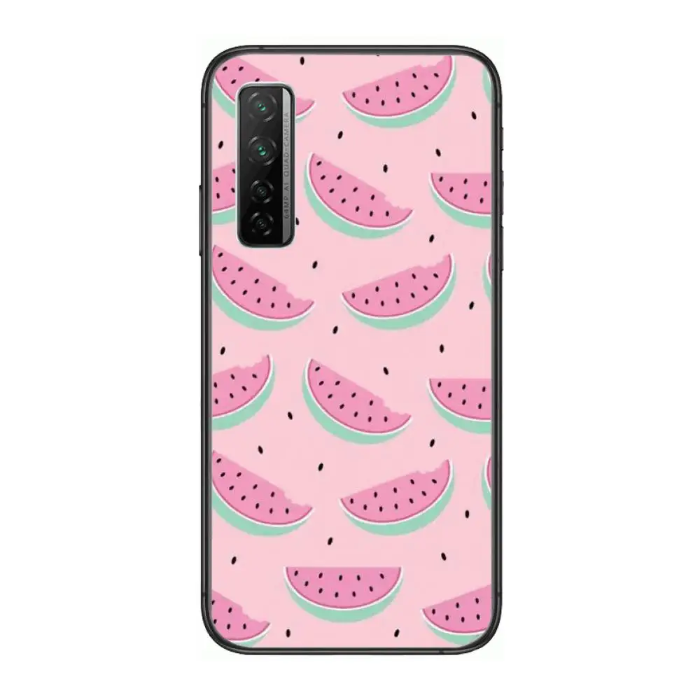 

Anime Cute watermelon Phone Case For Huawei Nova p10 lite 7 6 5 4 3 Pro i p Smart ZBlack Etui 3D Coque Painting Hoesje