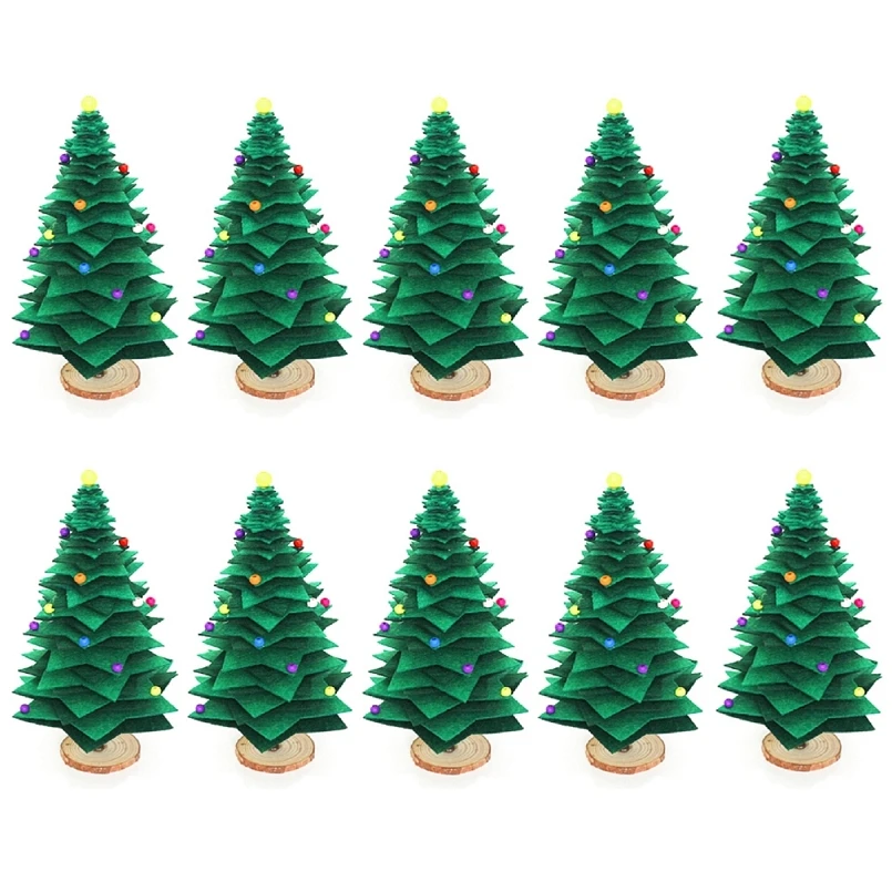 

10 Pack DIY Felt Mini Christmas Tree Merry Christmas Decorations Christmas Ornaments Christmas Party Supplies Christmas Craft