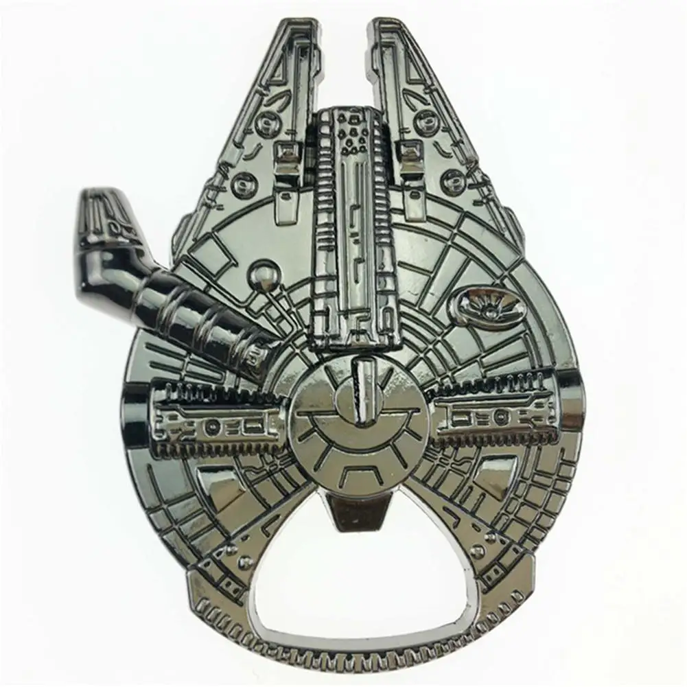 

Creative Spaceship Bottle Movie Seriers Airship Keyring Spacecraft Falcon Spaceship Barkey Beer Bottle Opener Keychain Jewelry