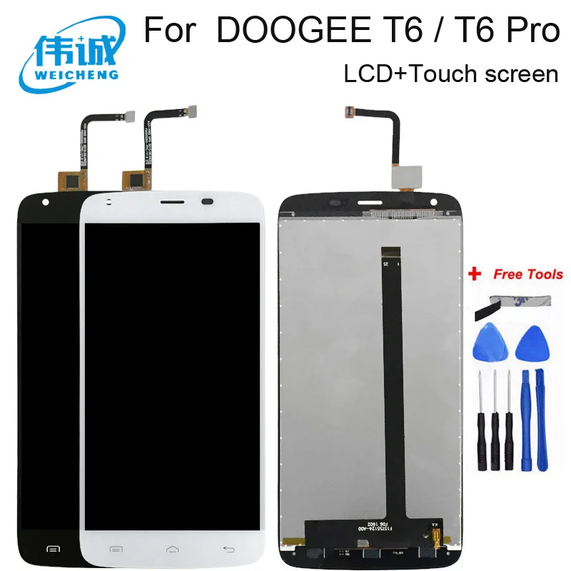 Для DOOGEE T6 ЖК дисплей s Дисплей + кодирующий преобразователь сенсорного экрана в