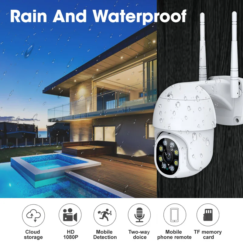 IP камера наружная беспроводная 1080P PTZ Wi Fi ИК 2 МП|Видеорегистратор для