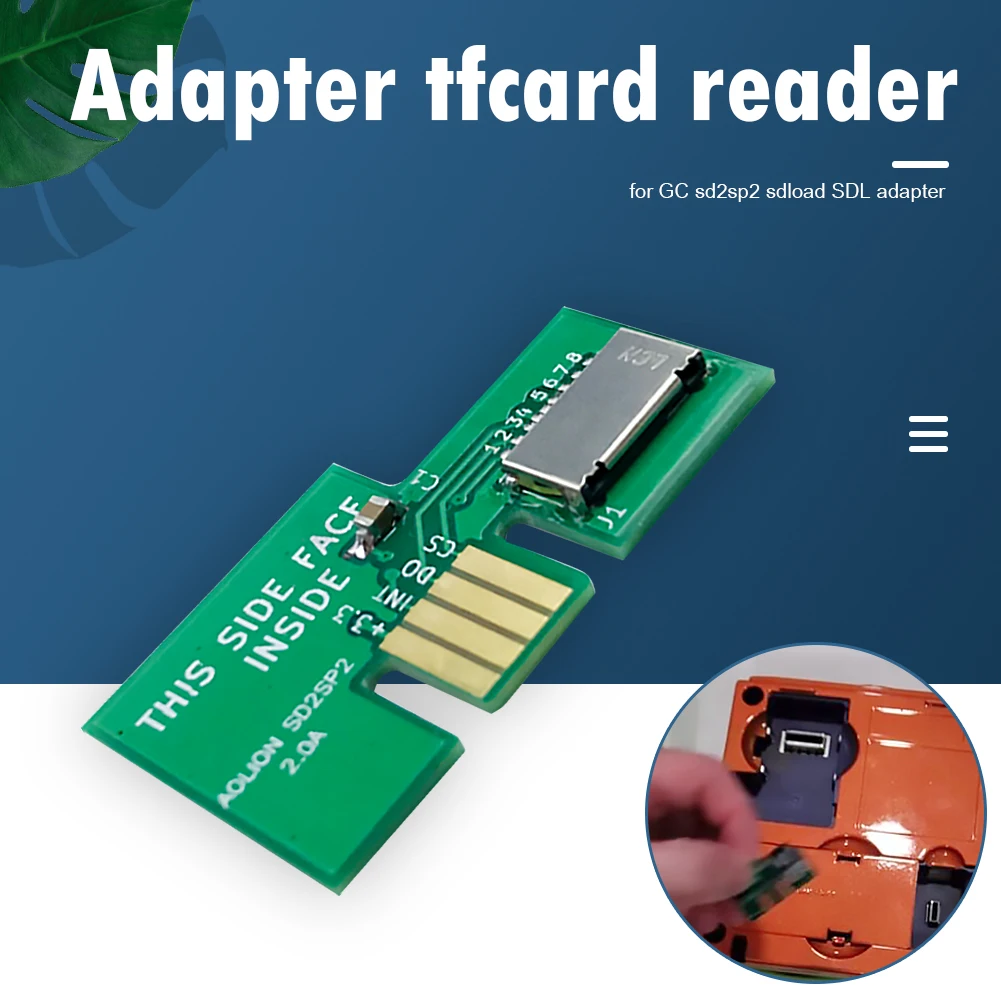 

TF кардридер адаптер подходит для многоразовых карт памяти аксессуары для консоли Nintend NGC SD2SP2 SDLoad SDL адаптер Зеленый