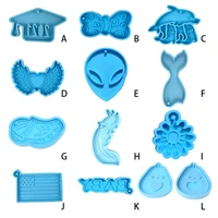 keychain epoxy resin mold pendants silicone mould diy crafts jewelry casting tools