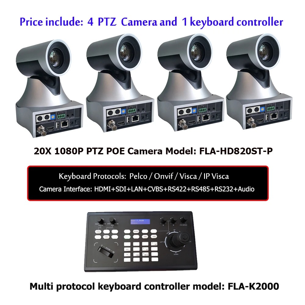 Клавиатура джойстик контроллер PTZ 20x оптический зум SDI HDMI IP POE видеокамера для