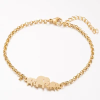 2021 minimalist stainless steel bracelet cute 3 elephant animal braclet for men women friendship lovely wristband jewelry