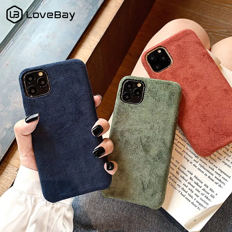 Вельветовая ткань без текстуры чехол для телефона iphone 11 11Pro Max чехол для iphone 7 8 6 6S Plus X XR XS Max теплые ворсистые задняя крышка