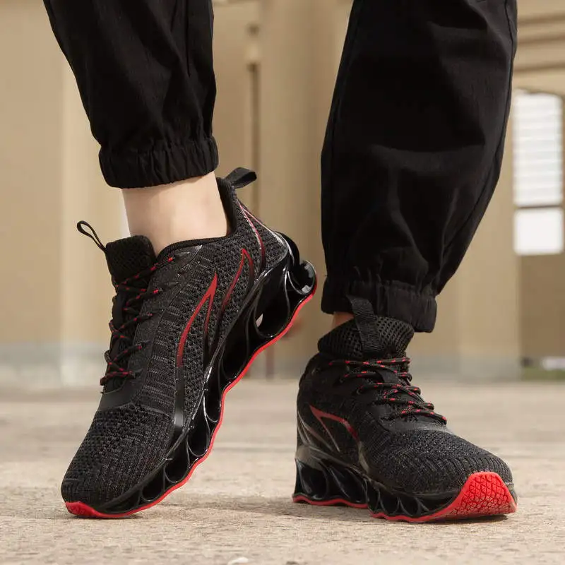 

Кроссовки мужские сетчатые Нескользящие, спортивная обувь для бега, высокие подошвы, теннисная сетка