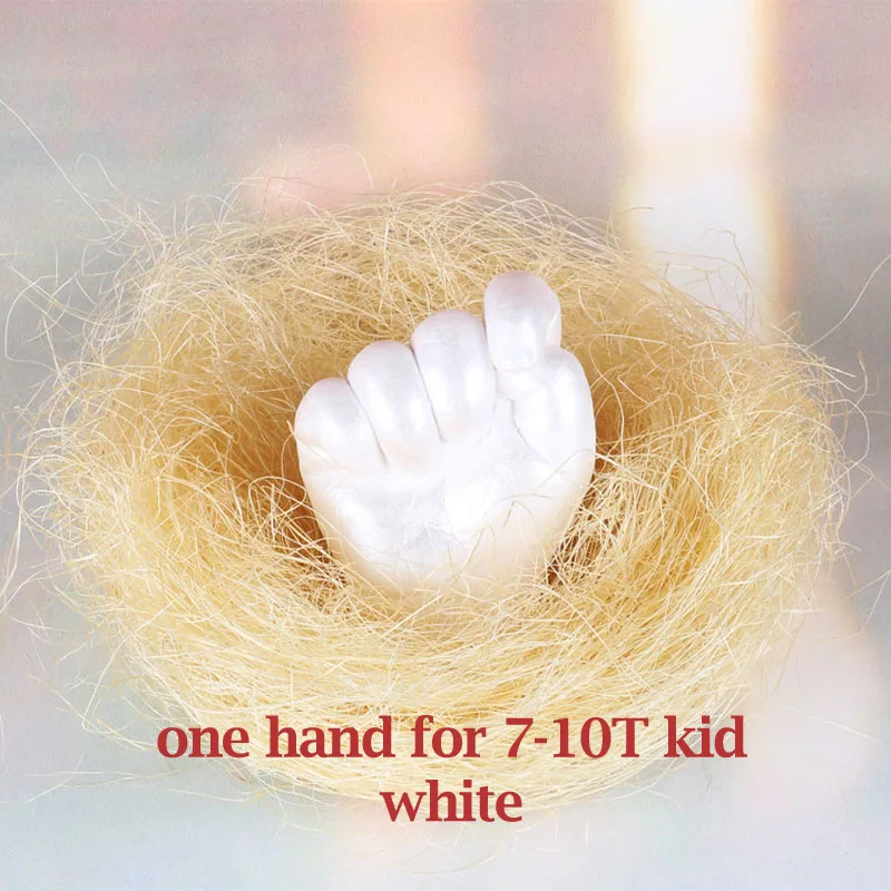 7-10T kid hand-white Oklady 3D Ручная форма для печати ног для детского порошка штукатурка литья комплект отпечаток руки подарок на память детский памятник для роста - Цвет: 7-10T kid hand-white