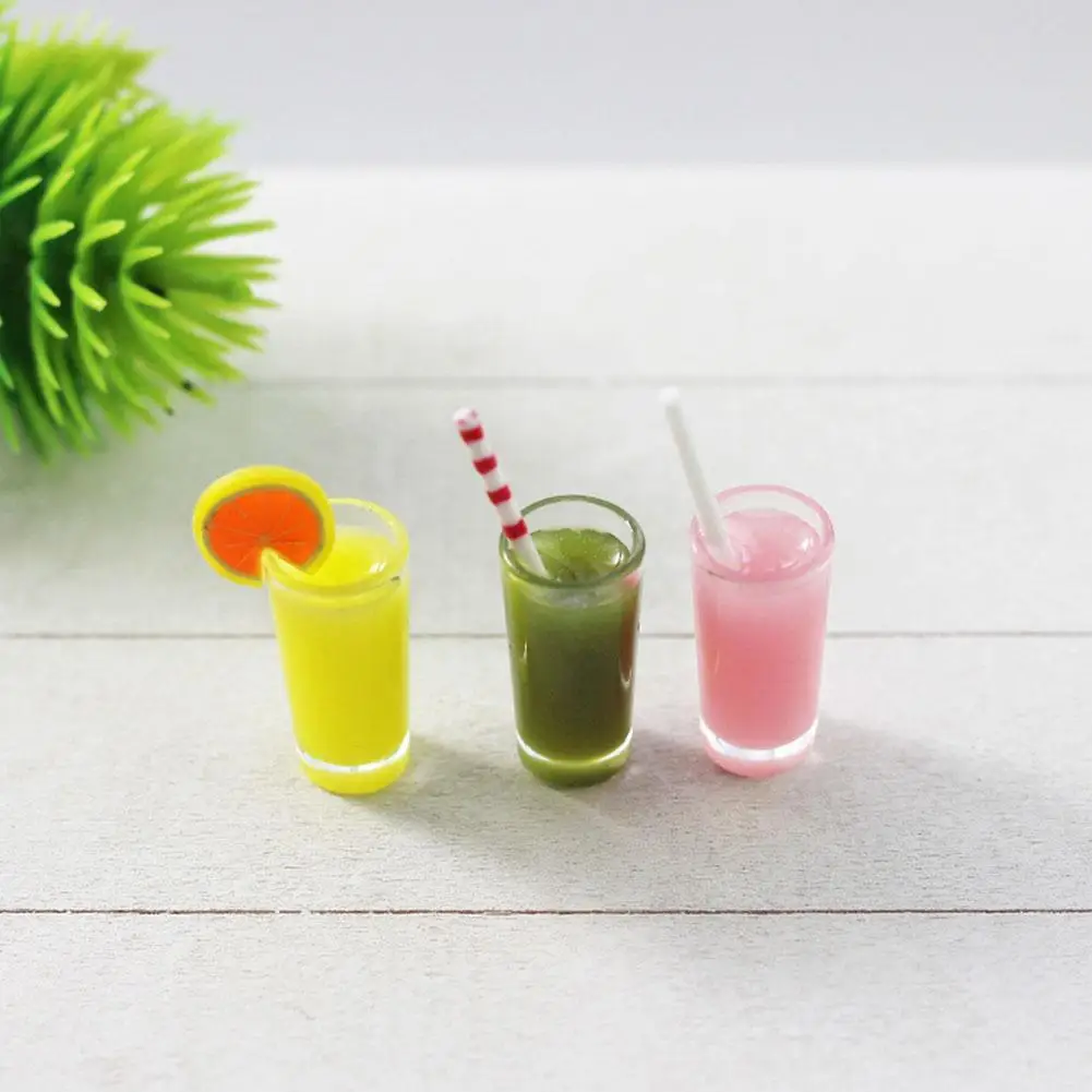 

1:12 Dollhouse Miniature Accessories Mini Resin Ice Vegetable Juice Simulation Drinks Model Toys for Doll House Decoration
