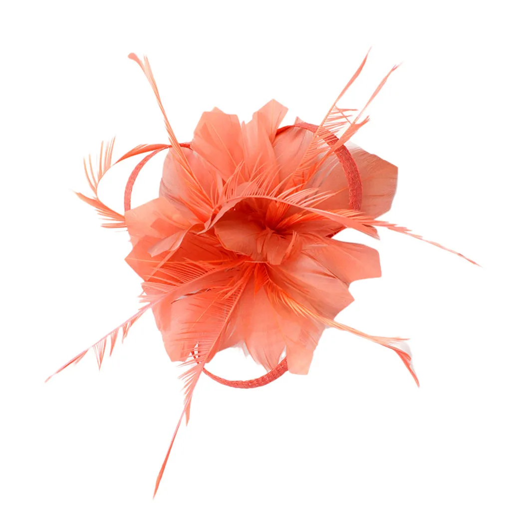 Женская вуалетка с перьями Цветочная шляпа для коктейльного бала свадебной