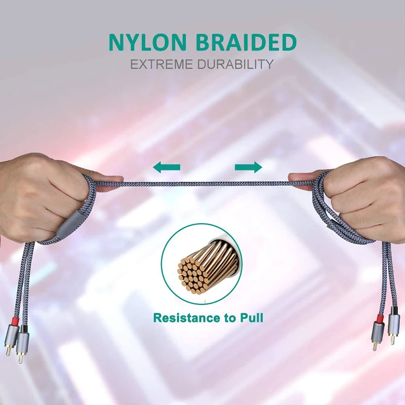 

RCA Stereo Cable, [6Ft/1.8M, Dual Shielded Gold-Plated] 2RCA Male to 2RCA Male Stereo Audio Cable for Home Theater