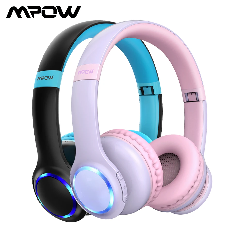 Bluetooth наушники Mpow CH9 детские складные с микрофоном и светодиодсветильник кой 85