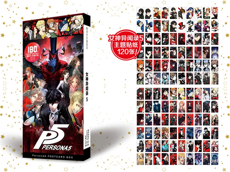 Hot Persona 5 мультяшная аниме открытка почтовые открытки стикеры набор