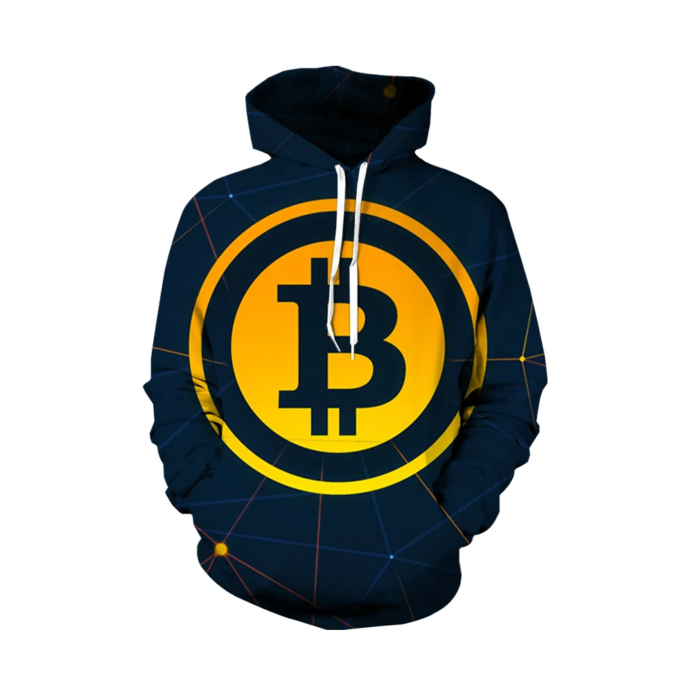 

Dropshipping Bitcoin Design Hoodies Men's Top Clothing Unisex Long Sleeve Sweatshirt With Hooded Hot Sale Man Hoodie Autumn New