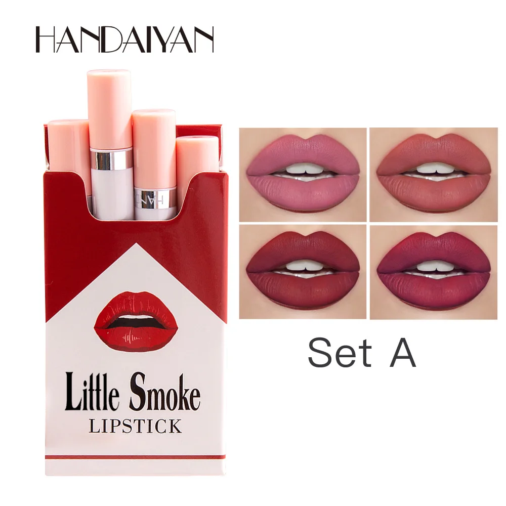 

HANDAIYAN Cigarette Lipstick 4 sets Matte velvet mist lipstick