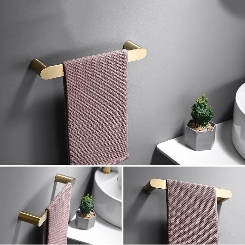 Матовый золотой набор оборудования для ванной комнаты настенный держатель