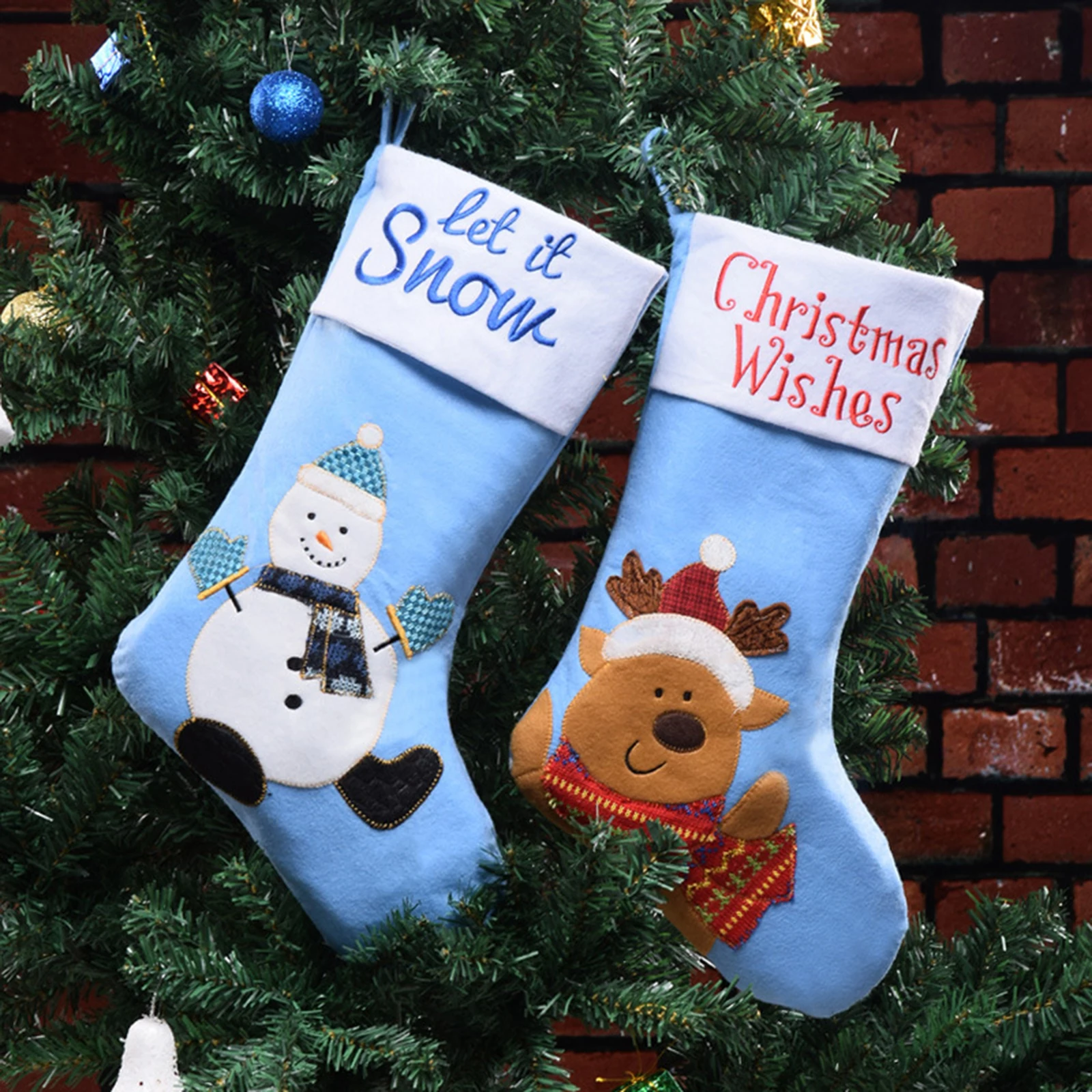 

Christmas Ornaments Socks Decoration Bag Candy Bag Elk Gift Large Size