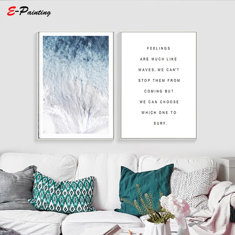 Современные парусиновые настенные художественные принты с океанскими принтами