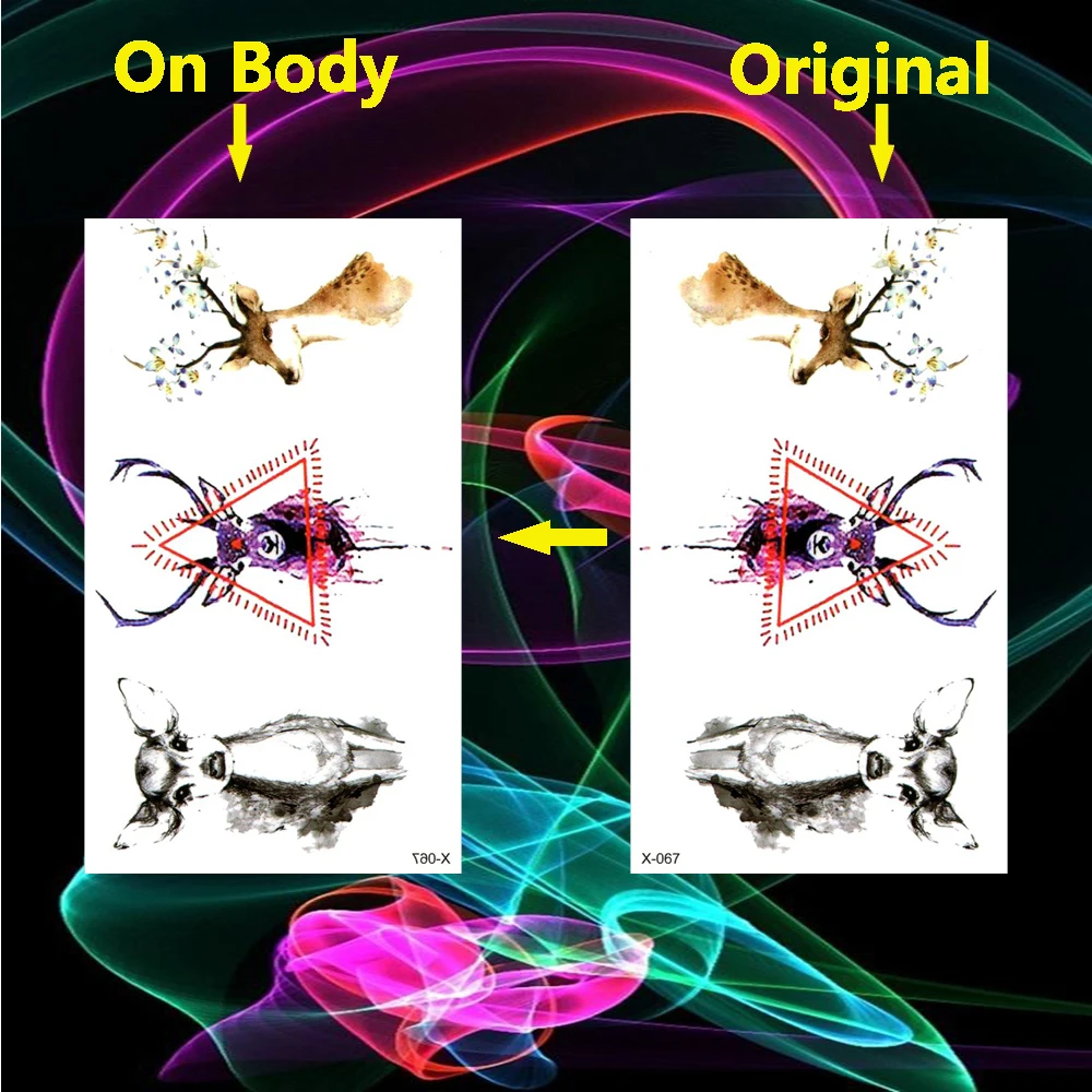 Водостойкие временные тату-наклейки Sika Deer поддельные тату флэш-тату боди-арт