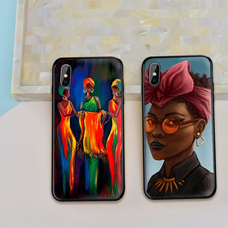 Цветной афро-окрашенный чехол для девочек iPhone XS Max XR Мягкий силиконовый X 6 6S 7 8 Plus