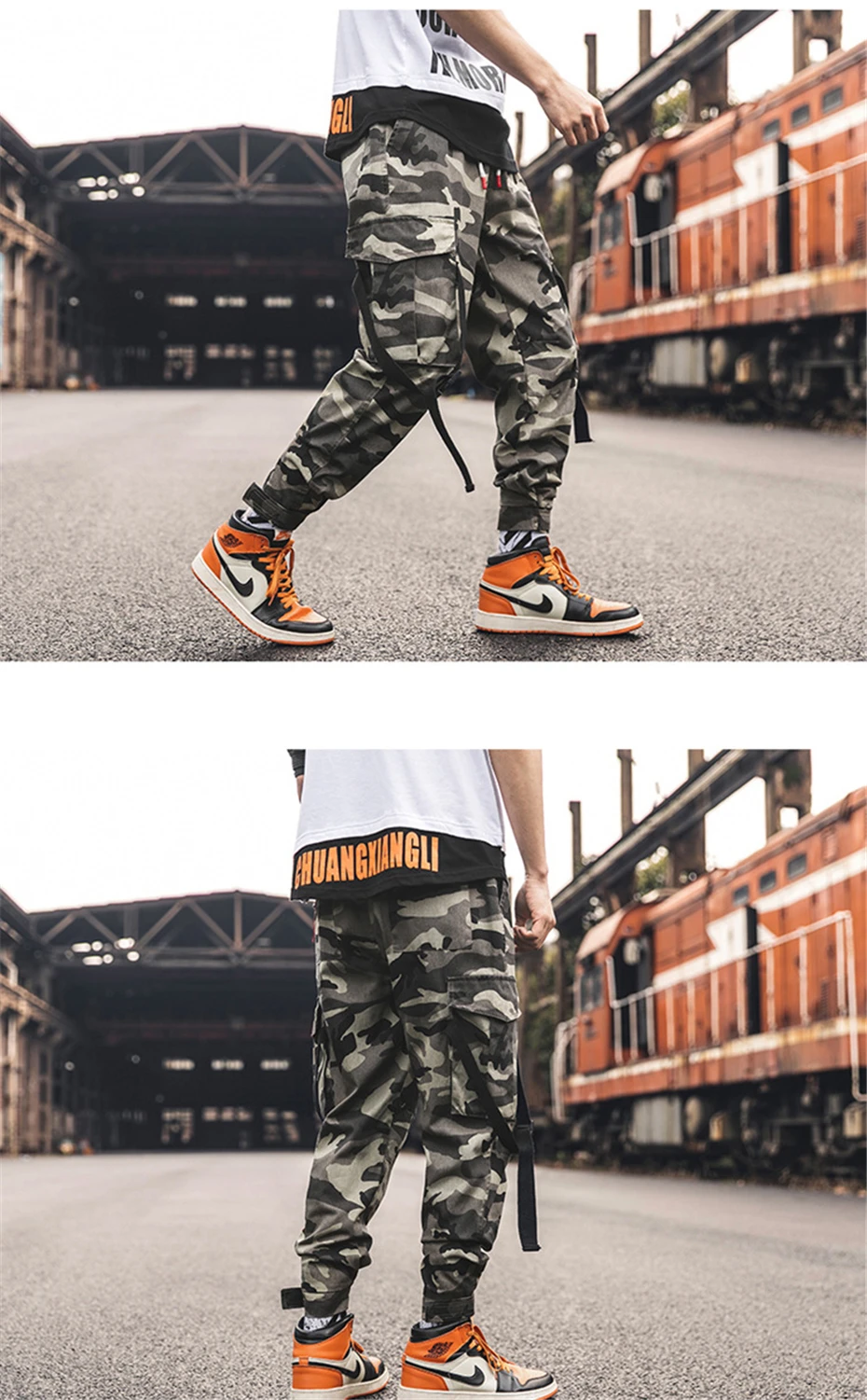 Мужские желтые камуфляжные брюки Уличная Брюки в стиле милитари Jogger Pant хип-хоп Camo Sweat pants Мужские брюки длиной до щиколотки из хлопка