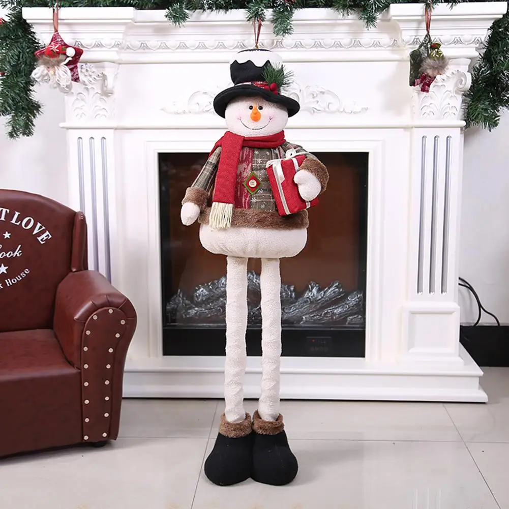 Рождественская кукла украшение телескопическая стоящая со снеговиком