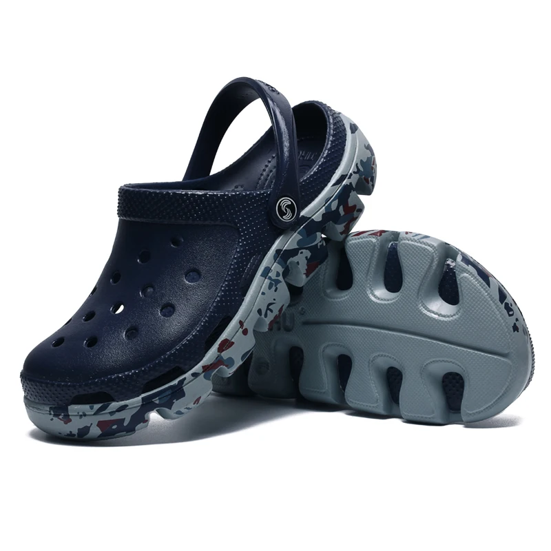 

2021 Men Sandals Male Big Size Casual Summer High Quality Rubber Hole Shoes Clogs Home Garden Outdoor Beach Flat Slippers
