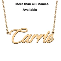 cursive initial letters name necklace for carrie birthday party christmas new year graduation wedding valentine day gift