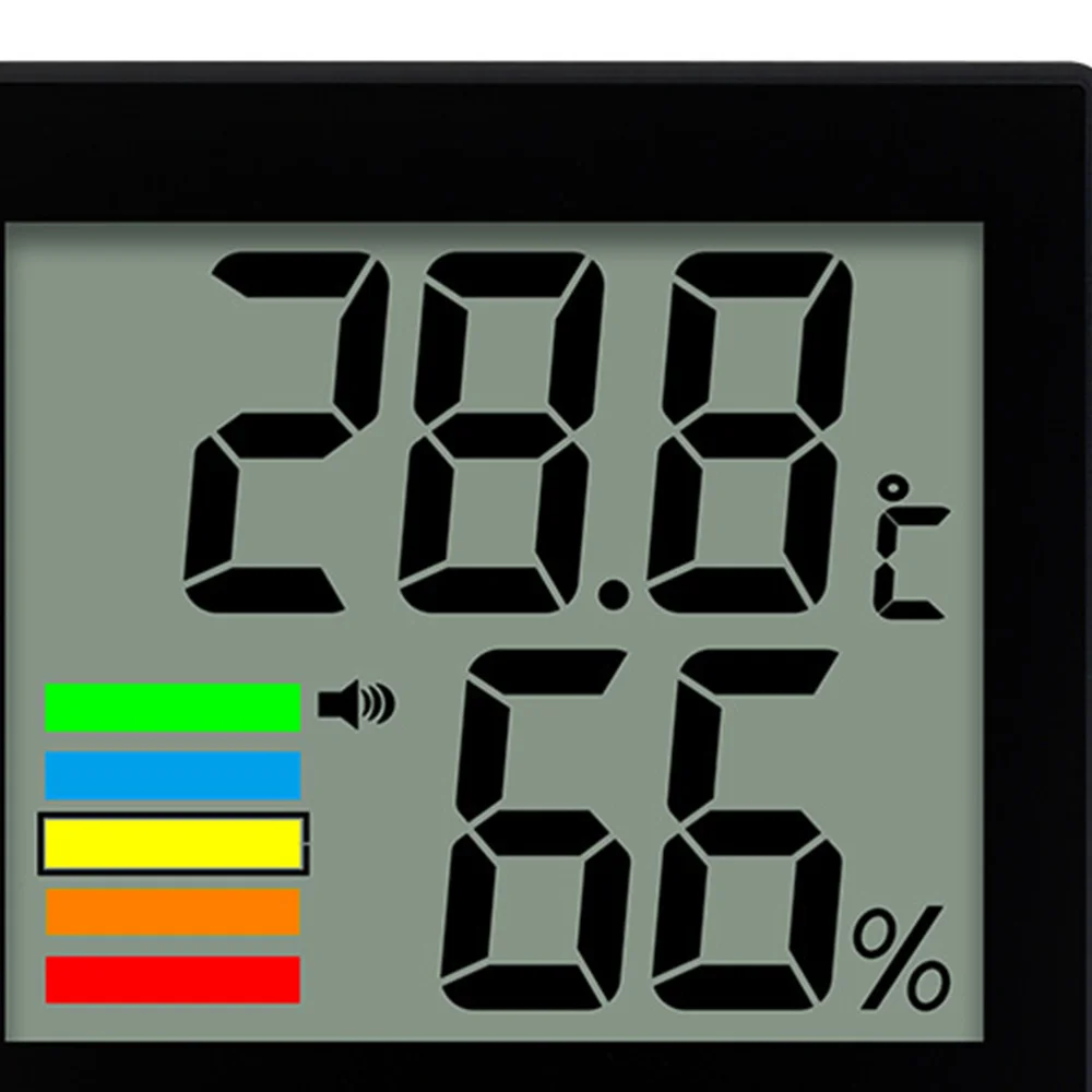 

Digital Hygrometer Household Alarming Temperature Humidity Monitor without Battery (Black)
