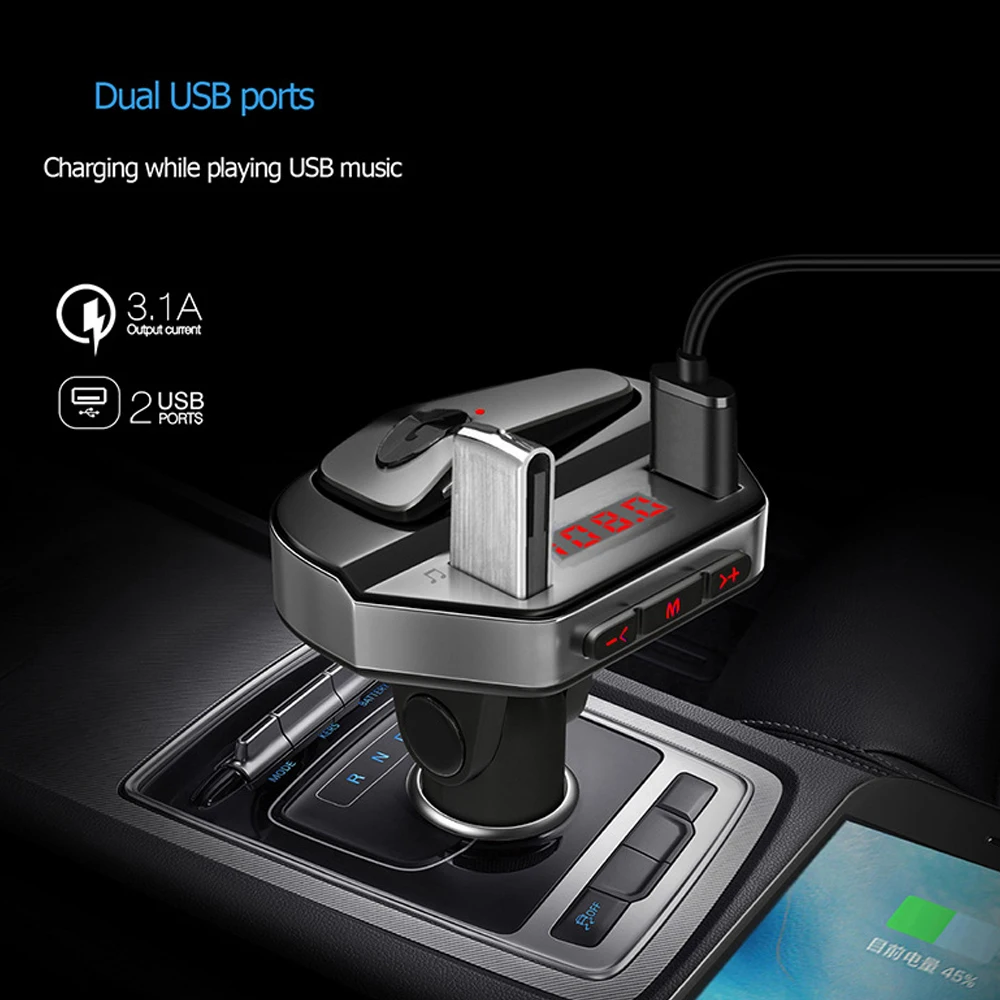VR robot Bluetooth FM передатчик Handsfree автомобильный комплект наушники модулятор