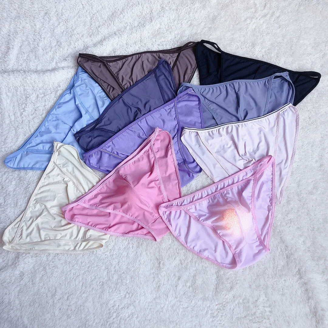 Summer New Ice Silk Breathable Cool Men's Bag Briefs Sexy Comfortable Soft Large Size Men's Underwear Sexy Man